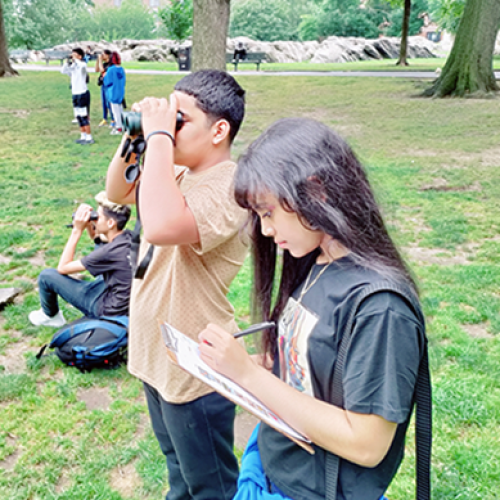 Students birding