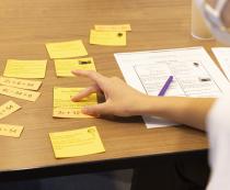 Table with sticky notes